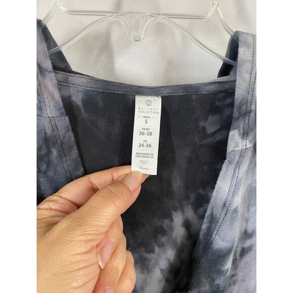 Balance Collection Lightweight Fitted Gray Tie Dye Sleeve Tie Dye Hoodie SMALL - Picture 4 of 6